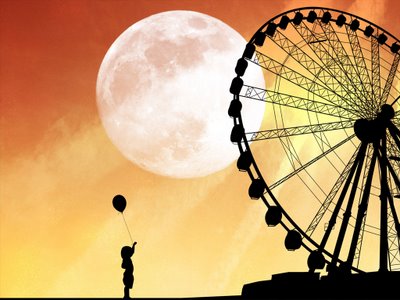 roda gigante e lua